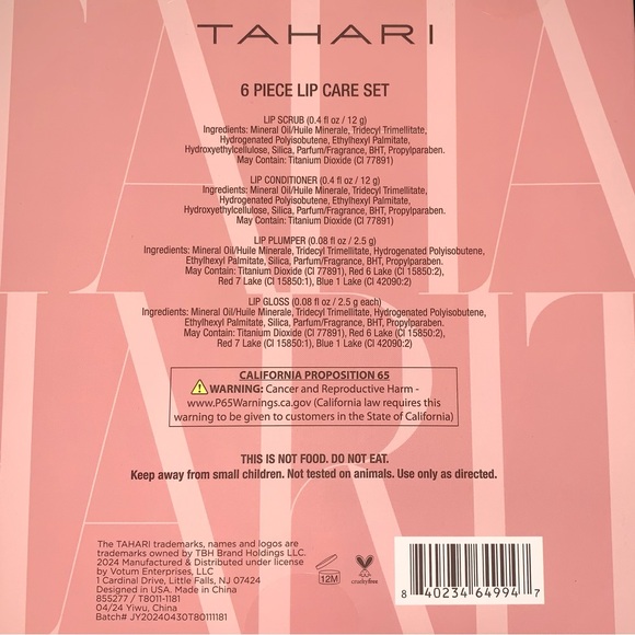 Tahari 6 Piece Lip Care Gift Set - Picture 2 of 2